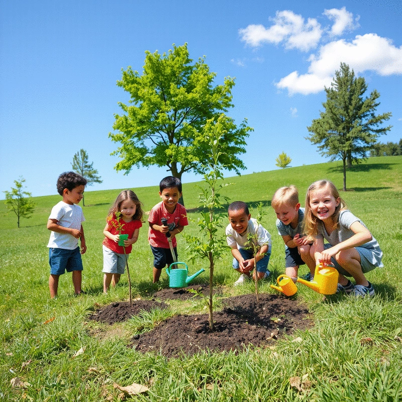 how to educate children about sustainable tree planting